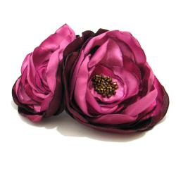 broszka,bukiet,róże,satyna,romantyczna,kwiaty - Broszki - Biżuteria