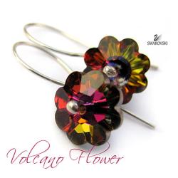 kwiatowe kolczyki,Swarovski Volcano,kwiaty - Kolczyki - Biżuteria