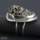 Pierścionki srebrny pierścień z jaspisem dalmatyńczykiem