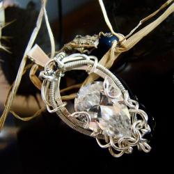 delikatne,srebro,wire-wrapping,wisiorek - Wisiory - Biżuteria