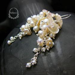 kolczyki z perłą,bigle,nehesi,gronka - Kolczyki - Biżuteria
