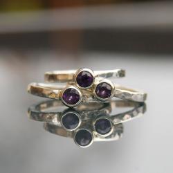 pierścionek z ametystem,srebrny pierścionek - Pierścionki - Biżuteria