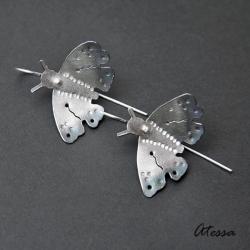 Srebrne kolczyki,bajkowe,motyle - Kolczyki - Biżuteria