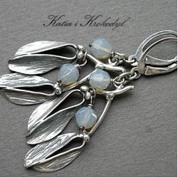 eleganckie kolczyki,srebro,jemioła,z jemiołą - Kolczyki - Biżuteria