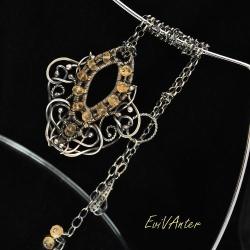 srebro,wire-wrapping,biżuteria artystyczna,lato, - Naszyjniki - Biżuteria