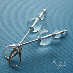 minimalistyczne kolczyki,z kryształem górskim - Kolczyki - Biżuteria