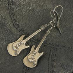 gitary elektryczne,srebrne kolczyki - Kolczyki - Biżuteria