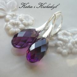 ekskluzywne fioletowe kolczyki,eleganckie - Kolczyki - Biżuteria
