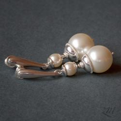 srebro,perła - Kolczyki - Biżuteria