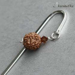 zakładka do książki,nasiono rudraksha,swarovski - Zakładki do książek - Akcesoria