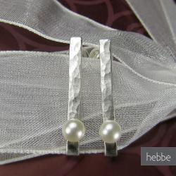 minimalistyczne,srebrne,kolczyki,hebbe,perły - Kolczyki - Biżuteria