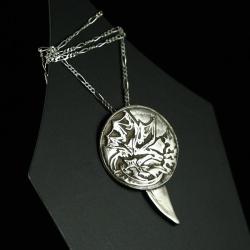 srebrny,magiczny,oryginalny,ze smokiem - Wisiory - Biżuteria