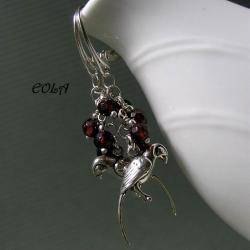 srebrne kolczyki z papugami - Kolczyki - Biżuteria