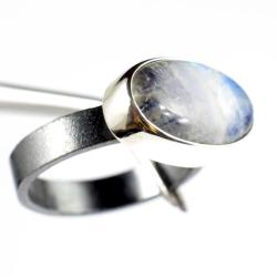 pierścionek z kamieniem księżycowym,srebro - Pierścionki - Biżuteria
