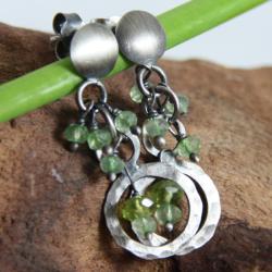 miętowe maleństwa,srebrne kolczyki - Kolczyki - Biżuteria