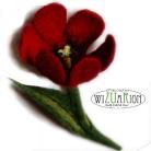 Broszki filc,kwiat,broszka,czerwona,filcowana,tulipan
