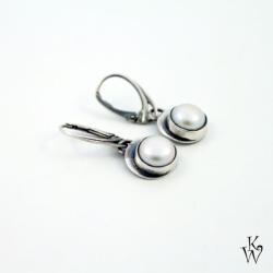 perła,klasyka,minimalizm,eleganckie,srebro - Kolczyki - Biżuteria