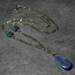 srebrny naszyjnik z kyanitami - Naszyjniki - Biżuteria