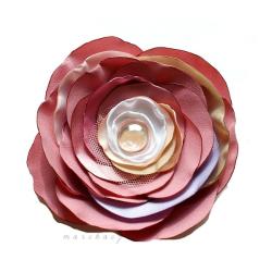 kwiat,unikat,brudny róż - Broszki - Biżuteria