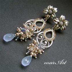 Ekskluzywne,eleganckie,srebrne,romantyczne - Kolczyki - Biżuteria