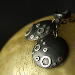 srebro,kolczyki nowoczesne,oksydowane,unikat - Kolczyki - Biżuteria