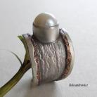 Pierścionki srebro oksydowane perła naturalna,miedż