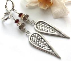 srebrne kolczyki,skrzydła,eleganckie,efektowne - Kolczyki - Biżuteria