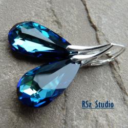 kolczyki,kryształy Swarovski,bermuda blue - Kolczyki - Biżuteria