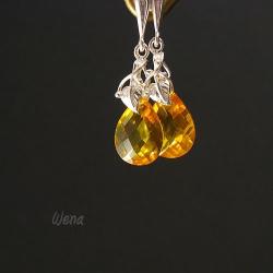 elegancki kolczyki,złote,cyrkonie - Kolczyki - Biżuteria