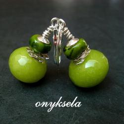 zielone,wiosenne, - Kolczyki - Biżuteria