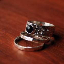 pierścionek z ametystem,komplet pierścionków - Pierścionki - Biżuteria