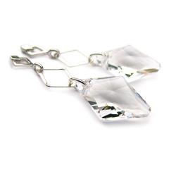 srebrne kolczyki Swarovski Rhombus Crystal - Kolczyki - Biżuteria