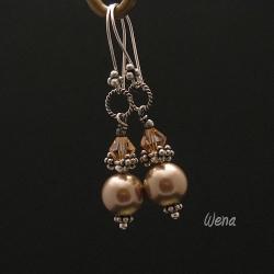 Swarovski,srebro Bali,perły - Kolczyki - Biżuteria