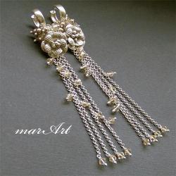 romantyczny,eleganki,srebrny,kwiatowy - Kolczyki - Biżuteria