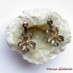 srebro,kwiat,magnolia,oksyda,kolczyki - Kolczyki - Biżuteria