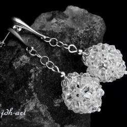 koronkowe kolczyki,kryształy Swarovski Crystal - Kolczyki - Biżuteria