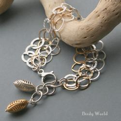 ekskluzywna bransoletka srebro-złota - Bransoletki - Biżuteria