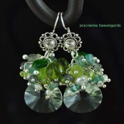 kolczyki ekskluzywne,z ametystem zielonym - Kolczyki - Biżuteria