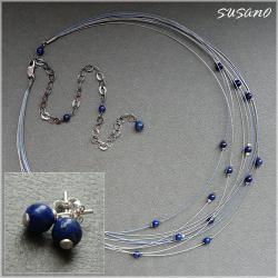 lapis lazuli,linka jubilerska,kulka,oksyda - Komplety - Biżuteria
