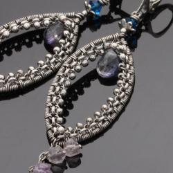 delikatne,długie,kolczyki,wire wrapping - Kolczyki - Biżuteria