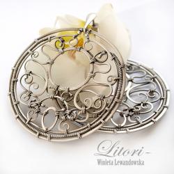 wire wrapping,srebro,kolczyki,biżuteria - Kolczyki - Biżuteria