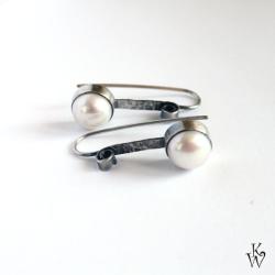 perła,srebro,modern,eleganckie - Kolczyki - Biżuteria