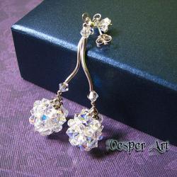 kolczyki plecione z kryształami Swarovski - Kolczyki - Biżuteria
