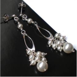 biżuteria,kolczyki,perły,swarovski,ślub - Kolczyki - Biżuteria