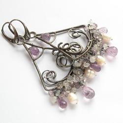 kolczyki,wrapping,romantyczne,długie,fioletowe, - Kolczyki - Biżuteria