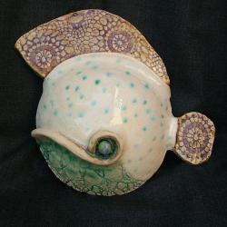 rybka,na ściane,koronkowa,ceramika - Ceramika i szkło - Wyposażenie wnętrz