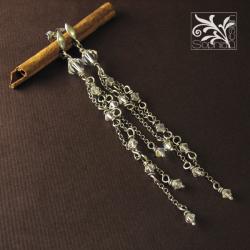 romantyczne kolczyki,kryształowe,długie,srebrne - Kolczyki - Biżuteria