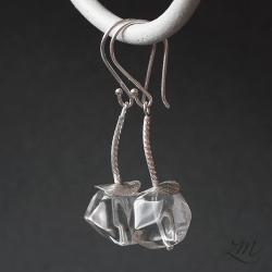 srebro,kryształ górski - Kolczyki - Biżuteria