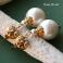 Kolczyki pozłacane,orientalne kolczyki z perłami seashell