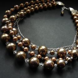 efektowny naszyjnik z perłami - Naszyjniki - Biżuteria